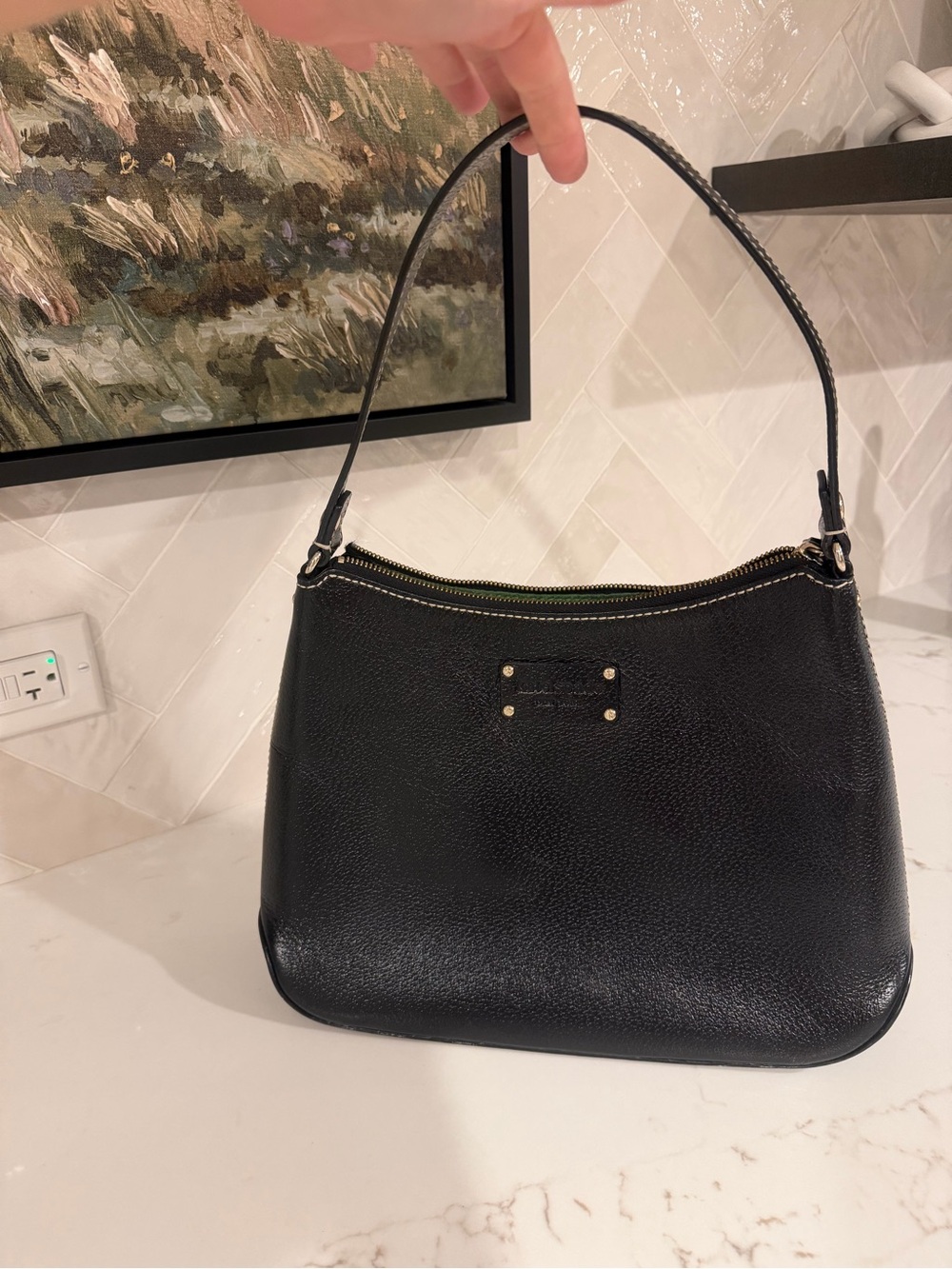 Kate Spade Black Leather Shoulder Bag - Classic Women's Handbag